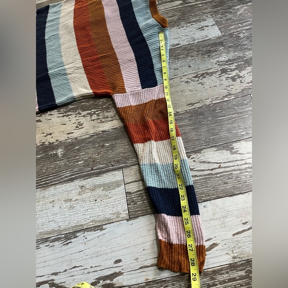 Madewell Thompson Pocket Pullover Sweater in Rainbow Stripe Size Medium - Picture 7 of 8